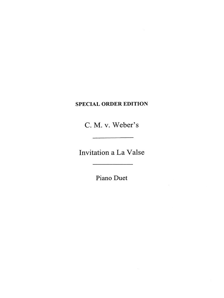 Weber, C M Invitation To The Waltz